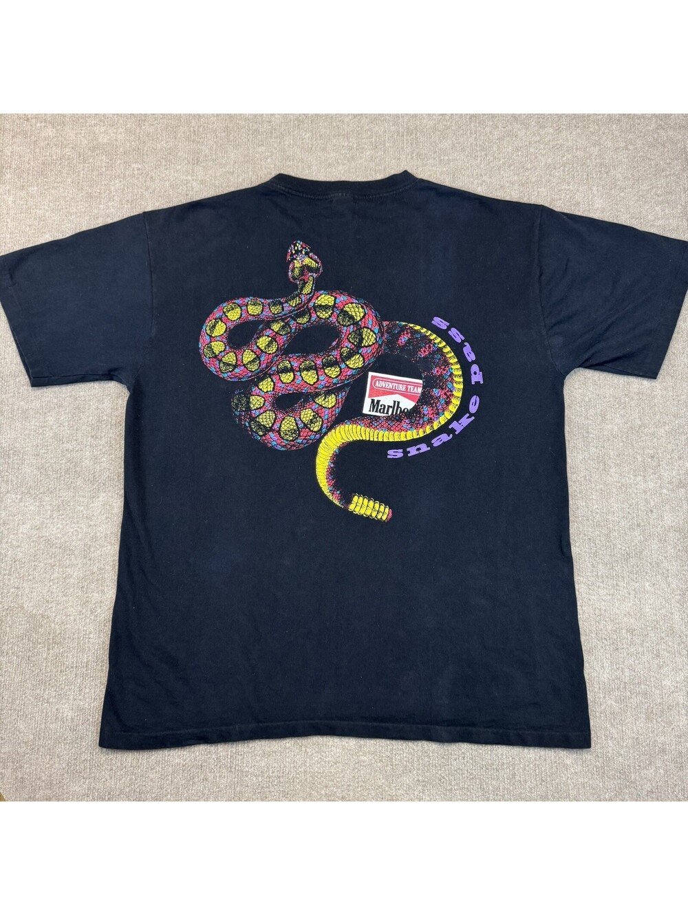 Vintage Marlboro Snake Pass T Shirt XL 90s Single Stitch Pocket Tee USA Original
